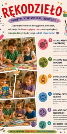 Plakat informacyjny Przedszkola i Żłobka Świerkuś w Istebnej
